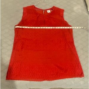 Size XL, red CAbi sleeveless top, excellent used